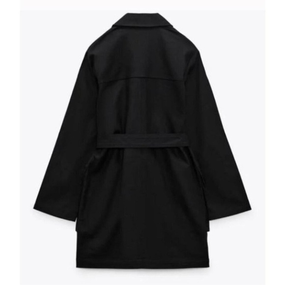 NEW ZARA Linen Blend Windbreaker linen/cotton blend black - Picture 5 of 7